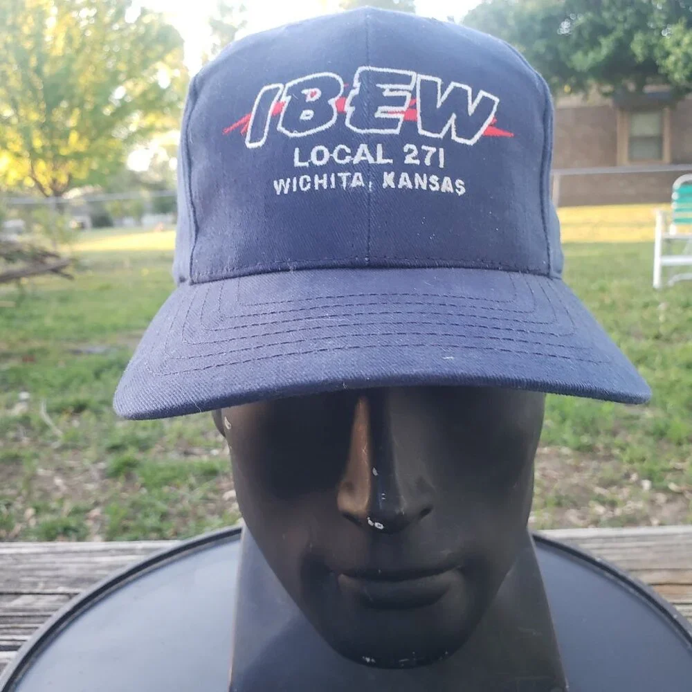 Vintage IBEW Local 271 Wichita KS Blue Hat Cap Strapback Frank Doolittle Co
